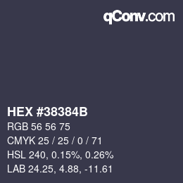 Color code: HEX #38384B | qconv.com