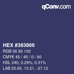 Farbcode: HEX #383866 | qconv.com