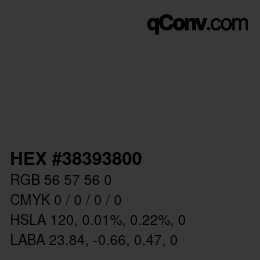 Farbcode: HEX #38393800 | qconv.com
