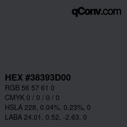 Color code: HEX #38393D00 | qconv.com