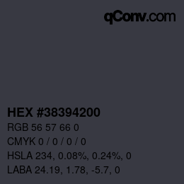 カラーコード: HEX #38394200 | qconv.com