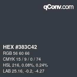 カラーコード: HEX #383C42 | qconv.com