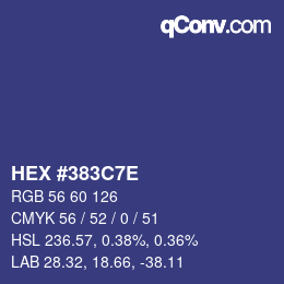 Color code: HEX #383C7E | qconv.com