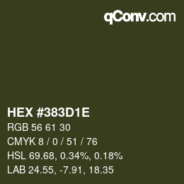 Color code: HEX #383D1E | qconv.com