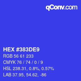 カラーコード: HEX #383DE9 | qconv.com