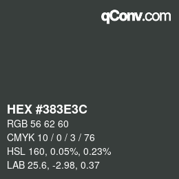 Color code: HEX #383E3C | qconv.com