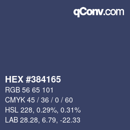Color code: HEX #384165 | qconv.com
