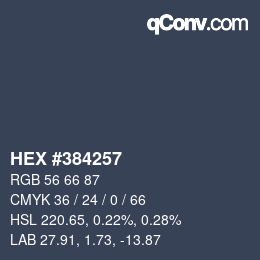 颜色代码: HEX #384257 | qconv.com