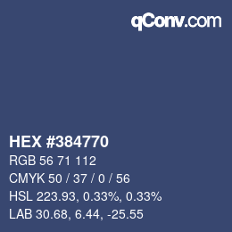 Código de color: HEX #384770 | qconv.com
