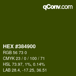 Color code: HEX #384900 | qconv.com