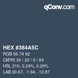 Color code: HEX #384A5C | qconv.com