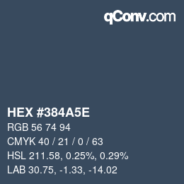 Color code: HEX #384A5E | qconv.com