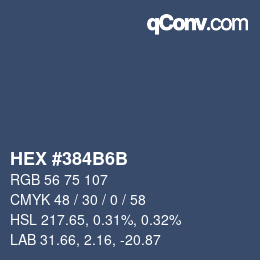 Color code: HEX #384B6B | qconv.com