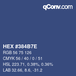 Color code: HEX #384B7E | qconv.com