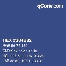 Color code: HEX #384B82 | qconv.com