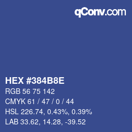 Color code: HEX #384B8E | qconv.com