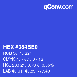 カラーコード: HEX #384BE0 | qconv.com