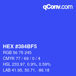 カラーコード: HEX #384BF5 | qconv.com