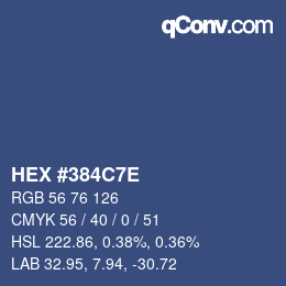 Farbcode: HEX #384C7E | qconv.com