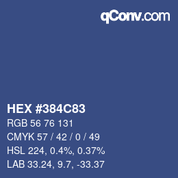 Color code: HEX #384C83 | qconv.com