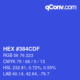 カラーコード: HEX #384CDF | qconv.com
