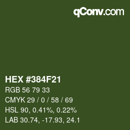 颜色代码: HEX #384F21 | qconv.com