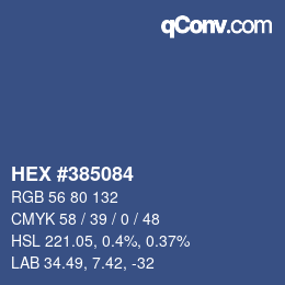 カラーコード: HEX #385084 | qconv.com