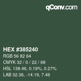 Color code: HEX #385240 | qconv.com