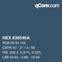 Color code: HEX #38546A | qconv.com