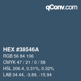 Color code: HEX #38546A | qconv.com