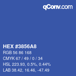 Color code: HEX #3856A8 | qconv.com