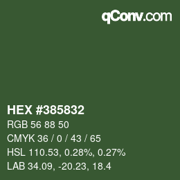 Color code: HEX #385832 | qconv.com