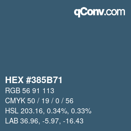 Color code: HEX #385B71 | qconv.com