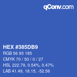 颜色代码: HEX #385DB9 | qconv.com