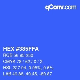 Color code: HEX #385FFA | qconv.com