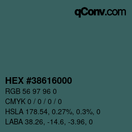 Color code: HEX #38616000 | qconv.com