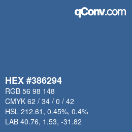 Color code: HEX #386294 | qconv.com
