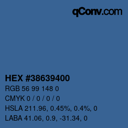 Color code: HEX #38639400 | qconv.com