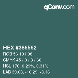 Color code: HEX #386562 | qconv.com