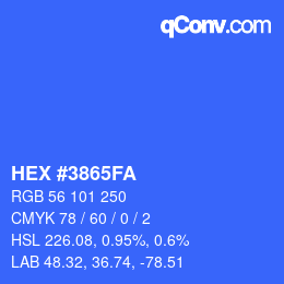 Código de color: HEX #3865FA | qconv.com