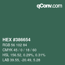 Color code: HEX #386654 | qconv.com