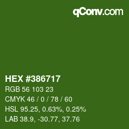 カラーコード: HEX #386717 | qconv.com