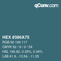 Color code: HEX #386A75 | qconv.com