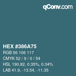 Color code: HEX #386A75 | qconv.com