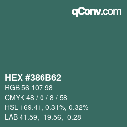 Color code: HEX #386B62 | qconv.com