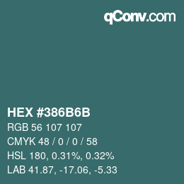 Color code: HEX #386B6B | qconv.com