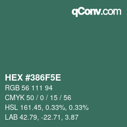 カラーコード: HEX #386F5E | qconv.com