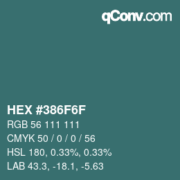 Color code: HEX #386F6F | qconv.com