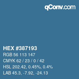 Color code: HEX #387193 | qconv.com