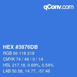 カラーコード: HEX #3876DB | qconv.com